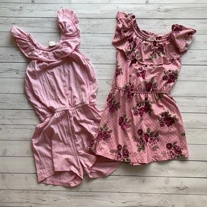 Girls pink Romper Bundle - size 6/7